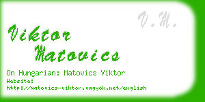 viktor matovics business card